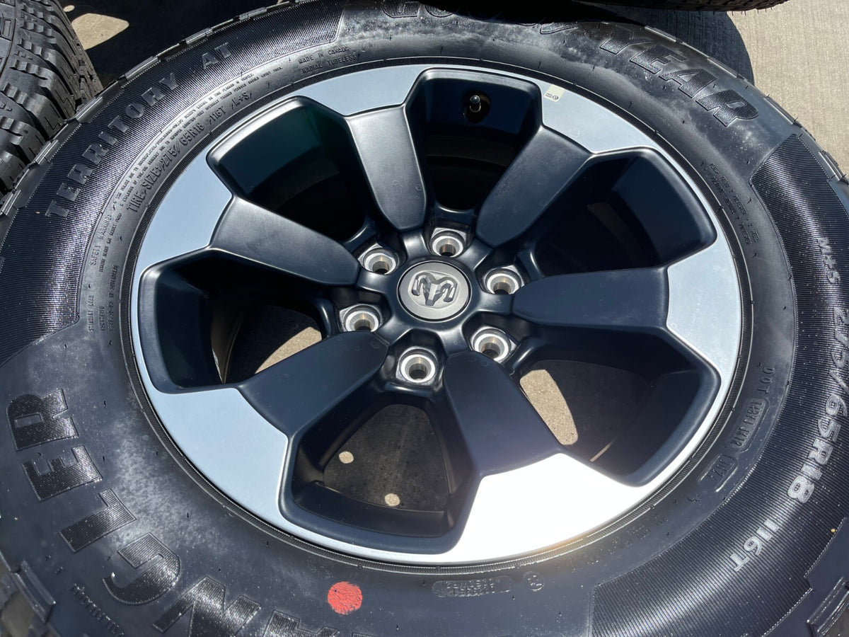 18" Dodge Ram 1500 Rebel Black OEM wheels rims 2671 tires 2024 2025 2026 NEW