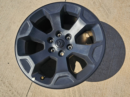 (1) 20" Dodge Ram 1500 OEM Laramie Black 2680 wheel Spare 2022 2023 2024 2025