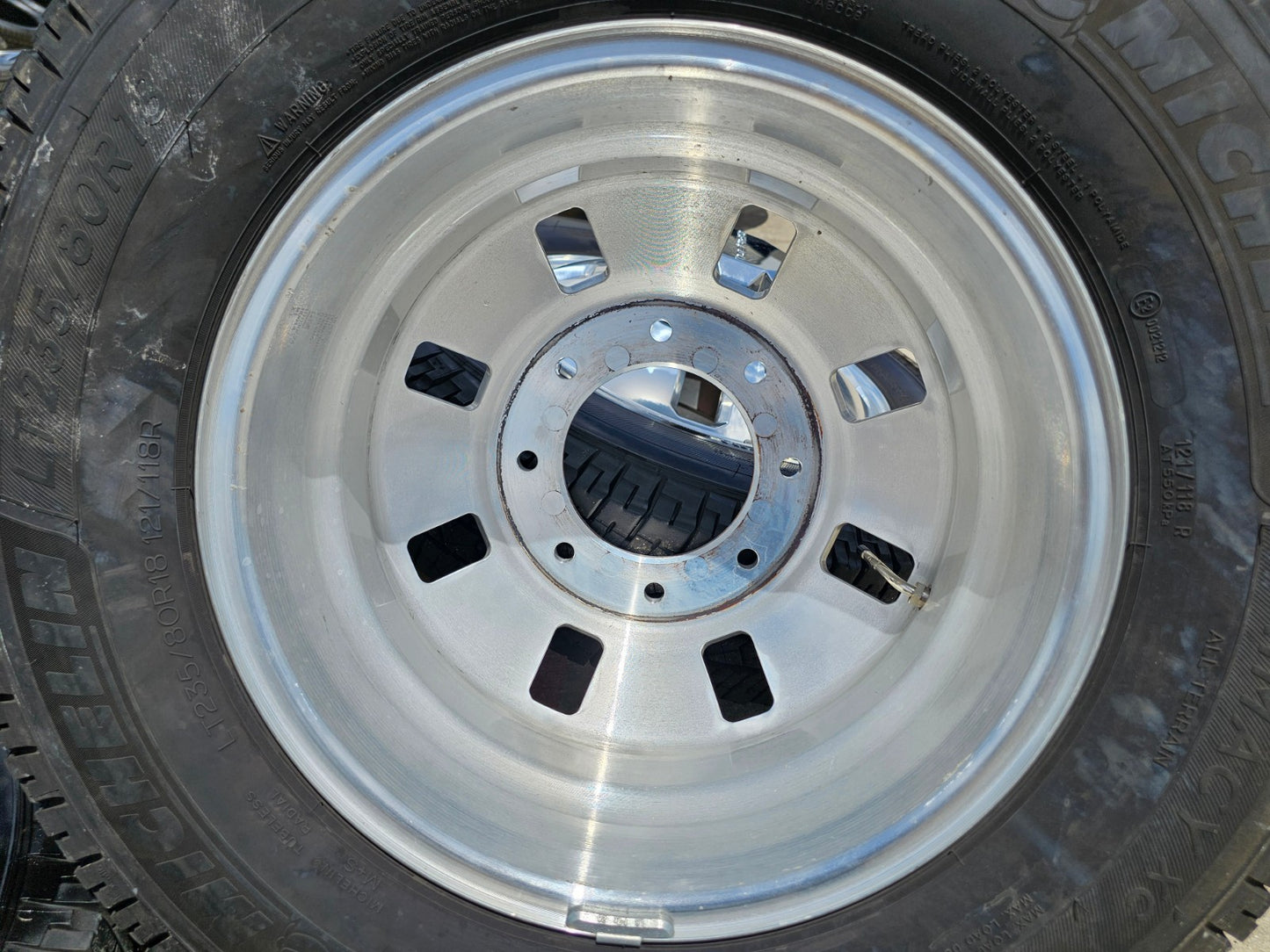 18" GMC Sierra 3500 DENALI Dually rims wheels OEM 14127 14129 8x210 MICHELIN