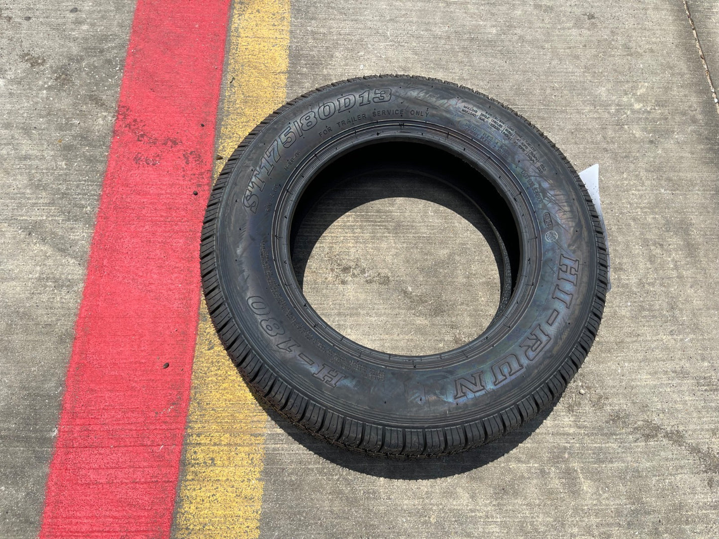 (1) 175/80/13 HI-RUN H-180 tire ST175/80D13 LT 6 ply LR C 91M trailer NEW