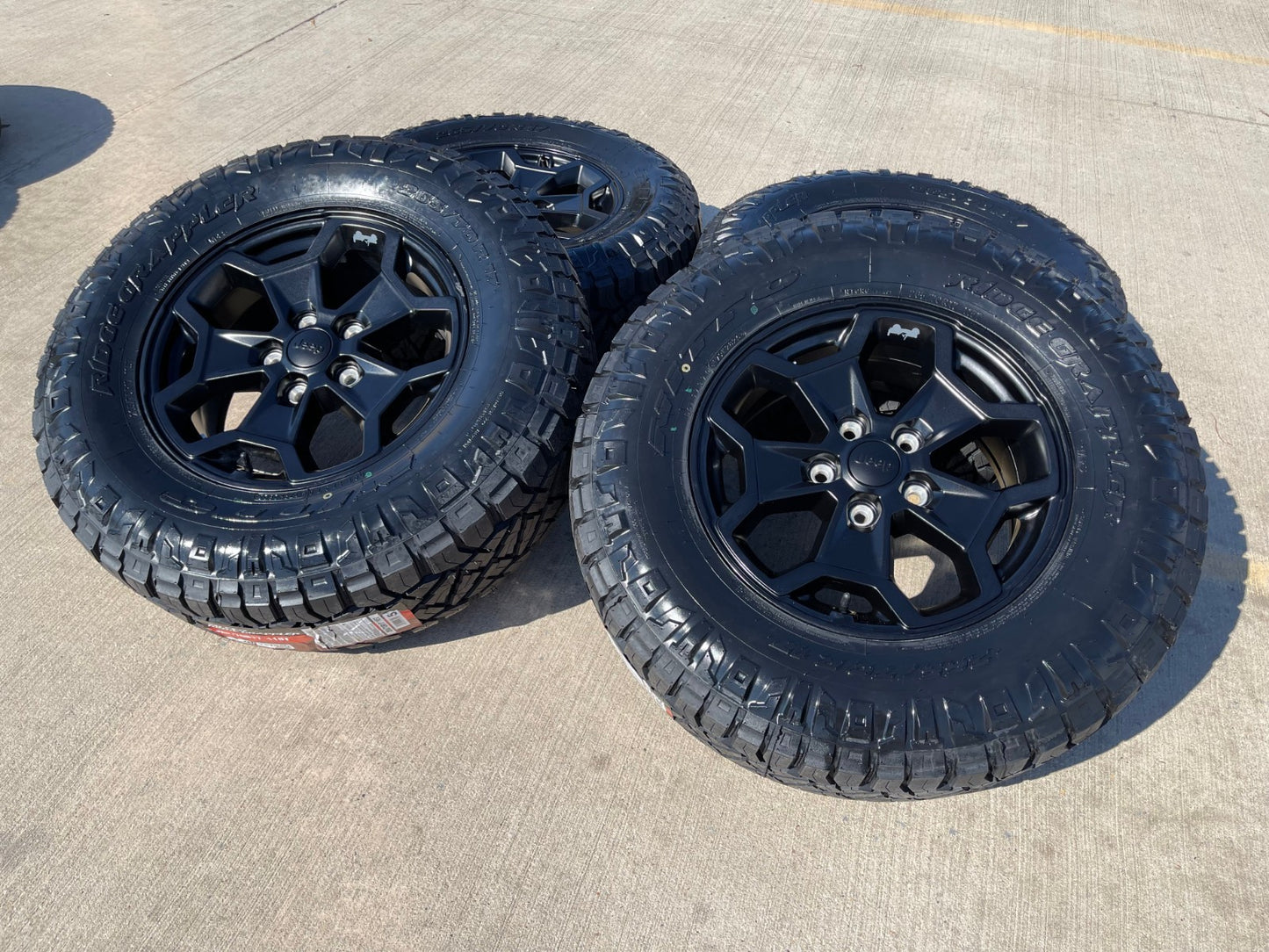 17" Jeep Wrangler SPORT OEM wheels rims tires 9237 black NEW NITRO