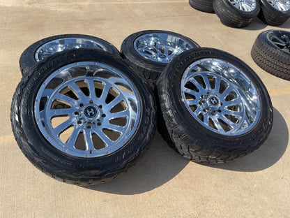 22x12 22" Hardcore HC15 Ford F-250 F-350 Chrome SET rims wheels 8x170 -44 35"
