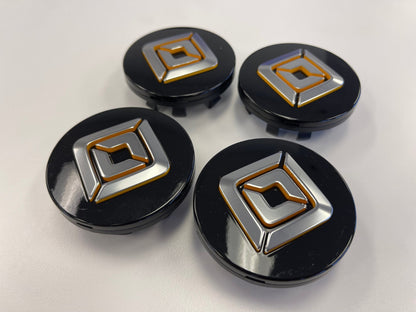 (4) Rivian R1T R1S OEM center caps black 2022 2023 2024 2025 2026