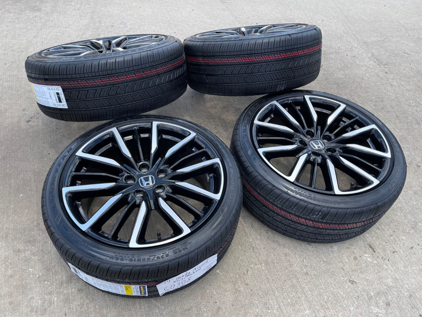 19" Honda Accord OEM Sport wheels rims 60308 SET 2024 2025 2026 GOODYEAR NEW