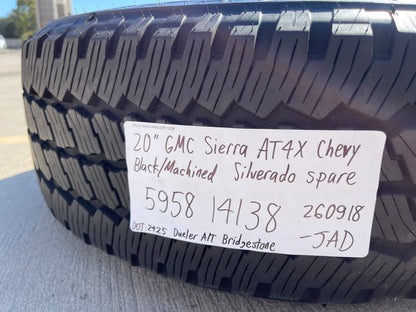20" GMC Sierra AT4X 2500 3500 OEM wheel rim spare 5958 14138 Chevy Silverado