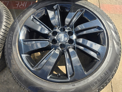 22" Lincoln Navigator OEM rims wheels Black Label 95384 10496 tires PIRELLI NEW
