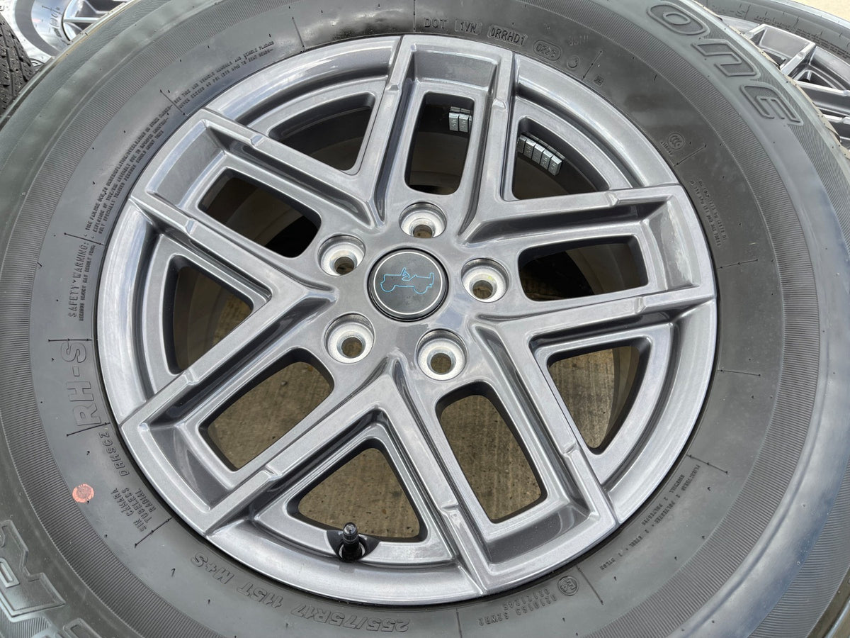 17" Jeep Wrangler Rubicon OEM wheels rims 9324 Gladiator SET BRIDGESTONE A/T