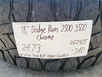 18" Dodge Ram 2500 3500 STEEL chrome OEM 2473 wheels rims SET TOYO R/T