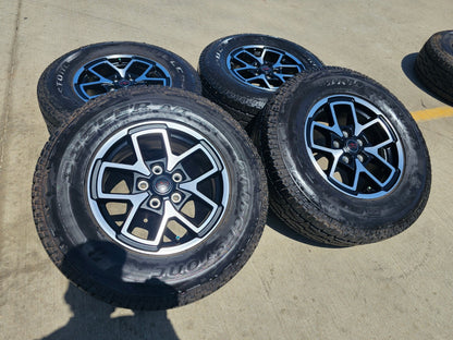 17" Jeep Wrangler Rubicon OEM wheels rims Gladiator tires A/T 2024 2025 NEW