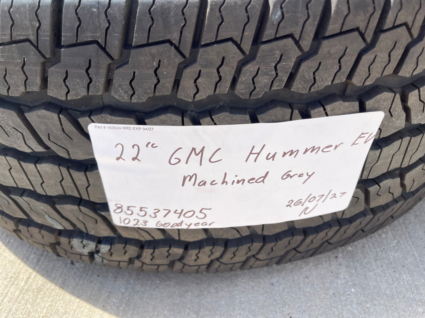 22" Hummer EV HEV 2500 OEM 8x165 wheels rims 2024 2025 2026 2027 NEW GOODYEAR