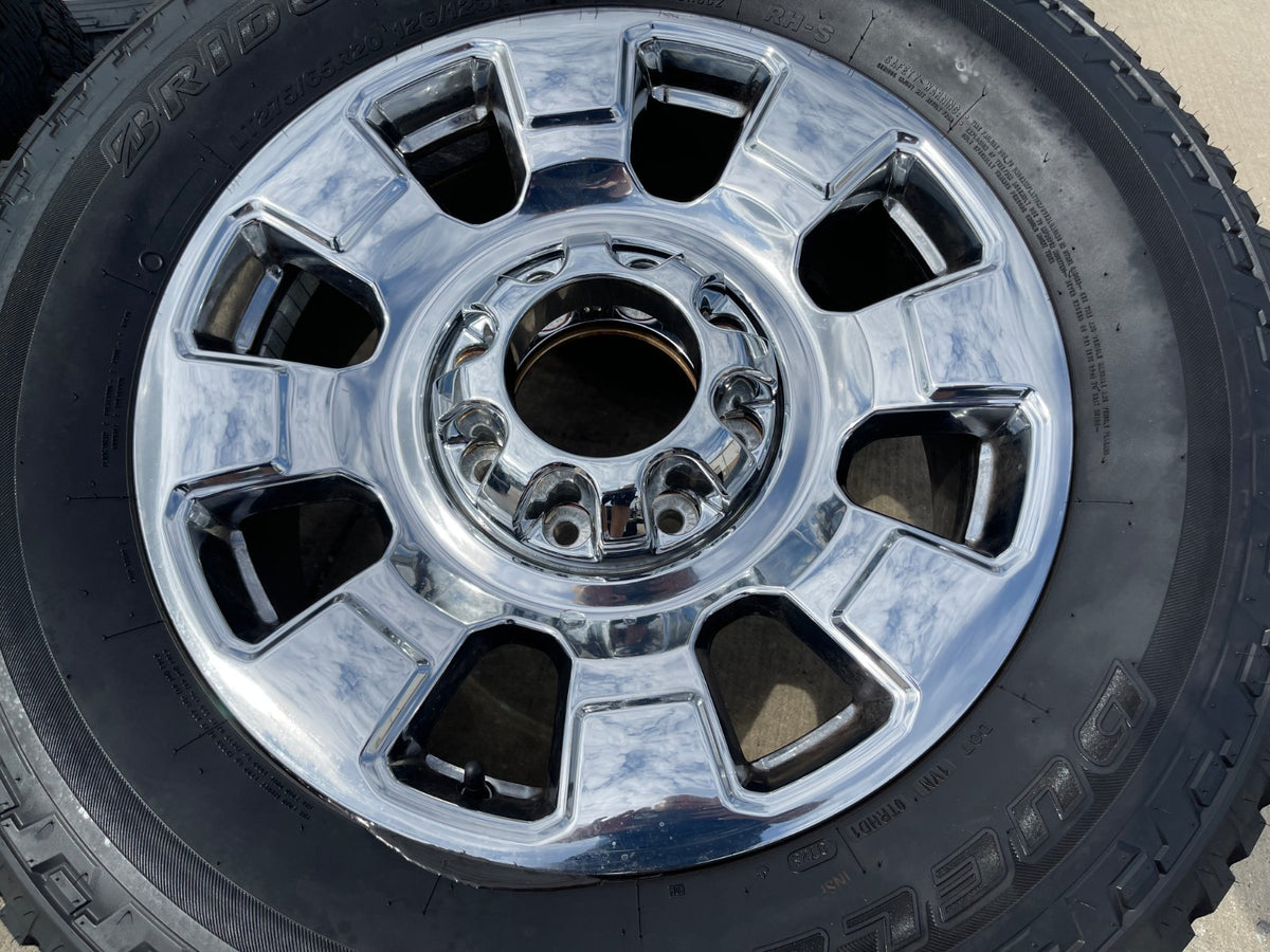 20" Ford F-250 F-350 OEM 10295 25085 10552 chrome wheels rims SET BRIDGESTONE