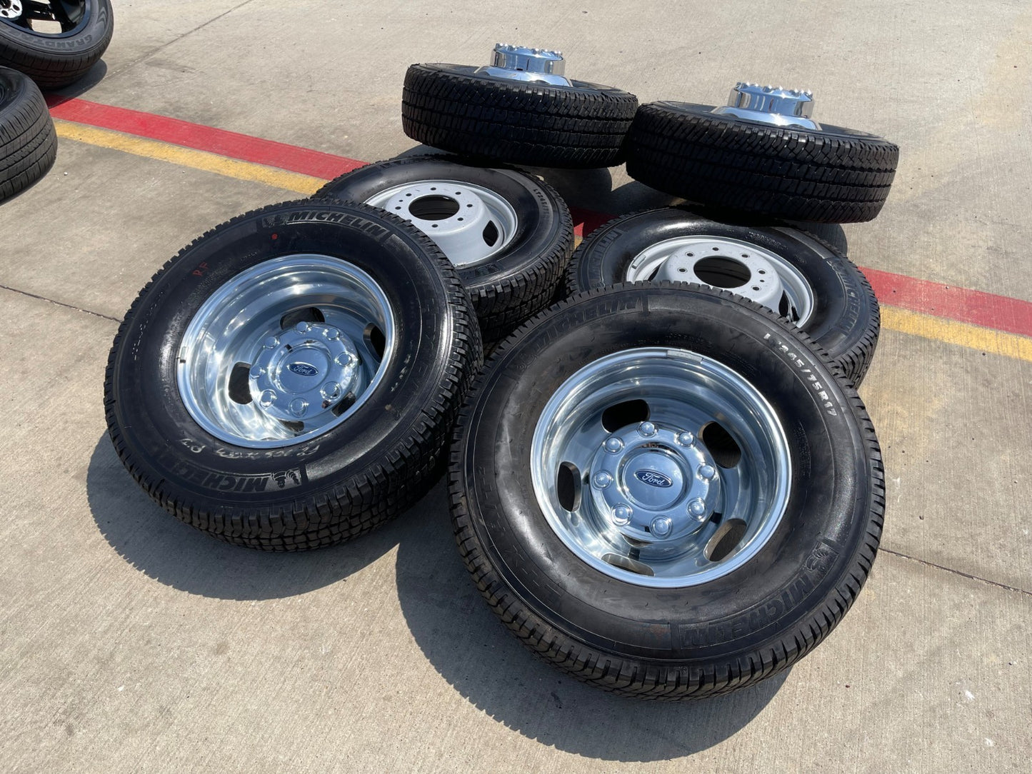 17" Ford F-350 Dually OEM 10477 10478 rims wheels SET tires MICHELIN A/T2 NEW