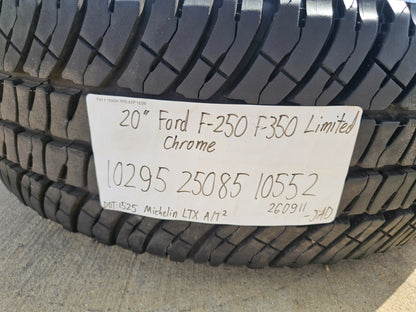 20" Ford F-250 F-350 OEM 10295 25085 10552 chrome wheels rims SET NEW MICHELIN