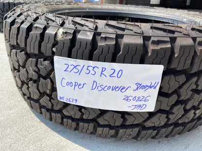 (1) 275/55/20 Cooper Discoverer Stronghold A/T tire 120S 275/55R20 LRE LT 10 ply
