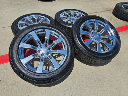 22" GMC Yukon Sierra DENALI OEM 5409 wheels rims tires SET CHROME