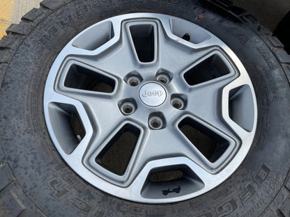 17" Jeep Wrangler Rubicon OEM 9118 wheels rims Gladiator BFG KM M/T SET