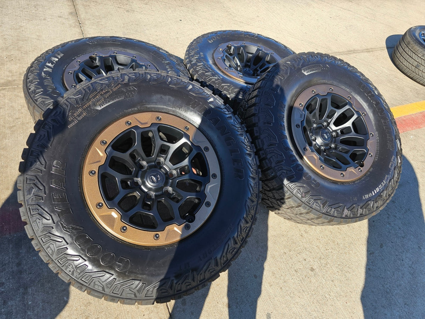 18" Dodge Ram 1500 TRX Beadlock OEM bronze RHO wheels rims 2735 tires NEW 35"