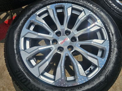 22" GMC Yukon Sierra DENALI OEM wheels rims 14025 97000 tires BRIDGESTONE SET