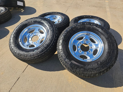 16" Ford F-250 F-350 Excursion OEM 3408 polished wheels rims SET BRIDGSETONE
