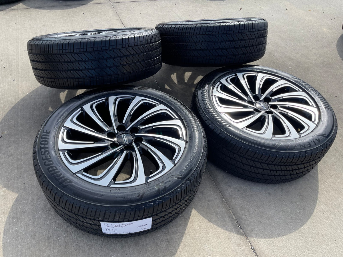 22" Lincoln Navigator OEM 10666 rims wheels BLACK LABEL BRIDGESTONE SET