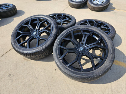 24x9.5 DUB Royalty Black wheels rims tires 6x5.5 6x135 RAM Chevy Tacoma