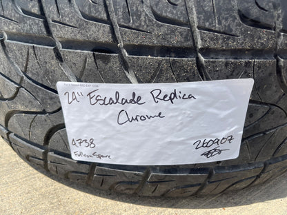 24" Cadillac Escalade Platinum OEM Replica 4738 wheel rim tire CHROME spare