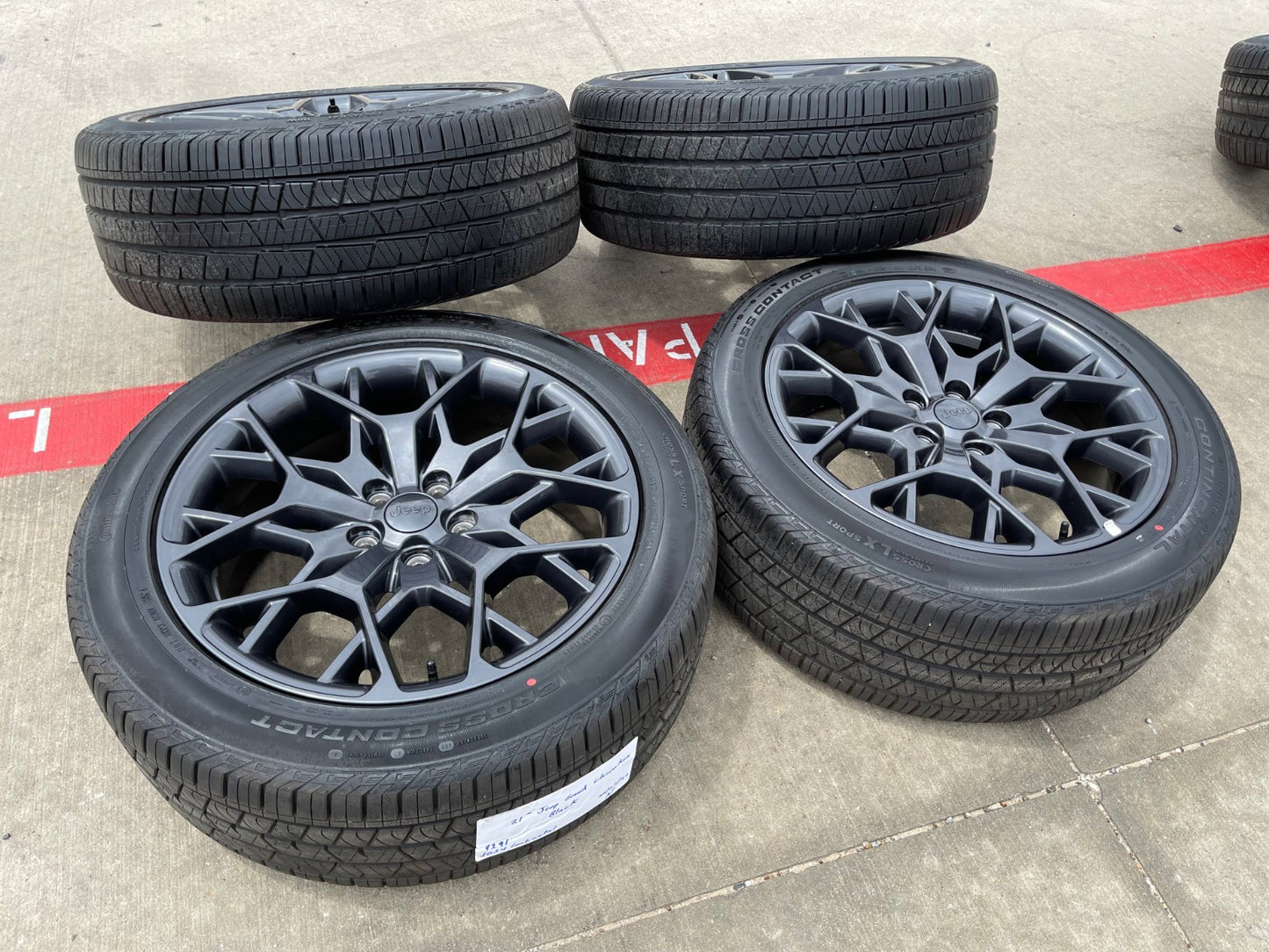 21" Jeep Grand Cherokee L OEM wheels rims 9291 Durango tires SET CONTINENTAL