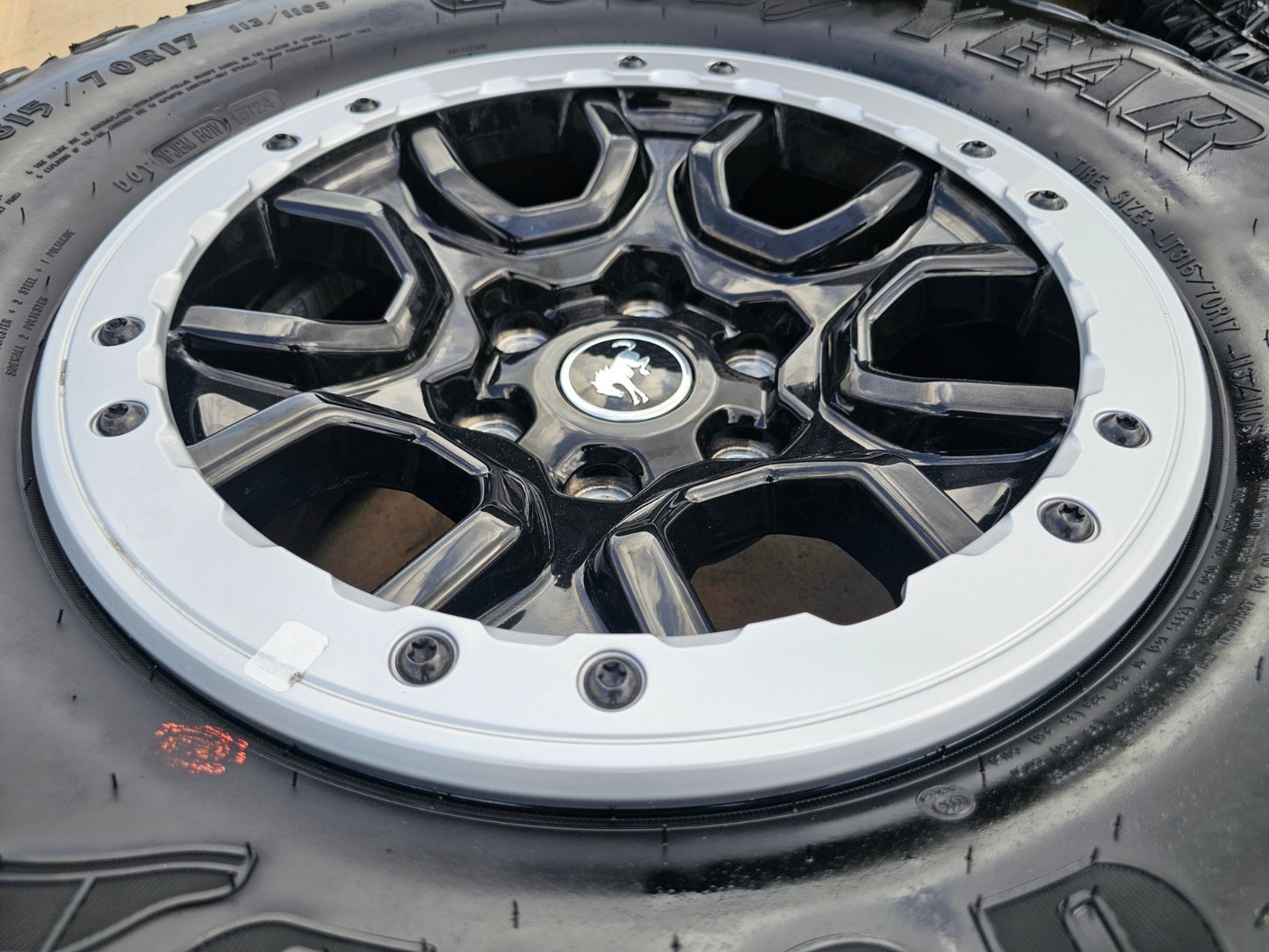 17" Ford Bronco SASQUATCH wheels rims BEADLOCK 10388 Ranger SET GOODYEAR A/T 35"