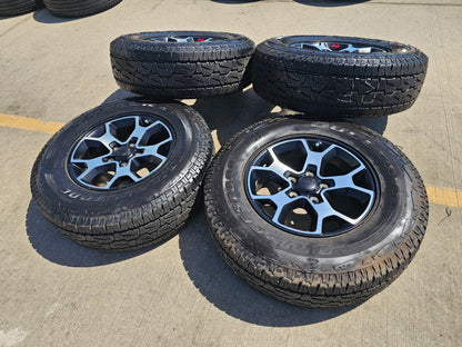 17" Jeep Wrangler Rubicon OEM 9218 wheels rims Gladiator tires DUELER A/T NEW