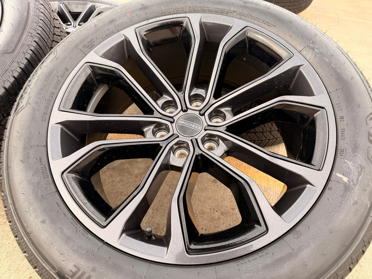 22" Jeep Grand Wagoneer OEM 9279 Obsidian rims wheels RAM 1500 SET