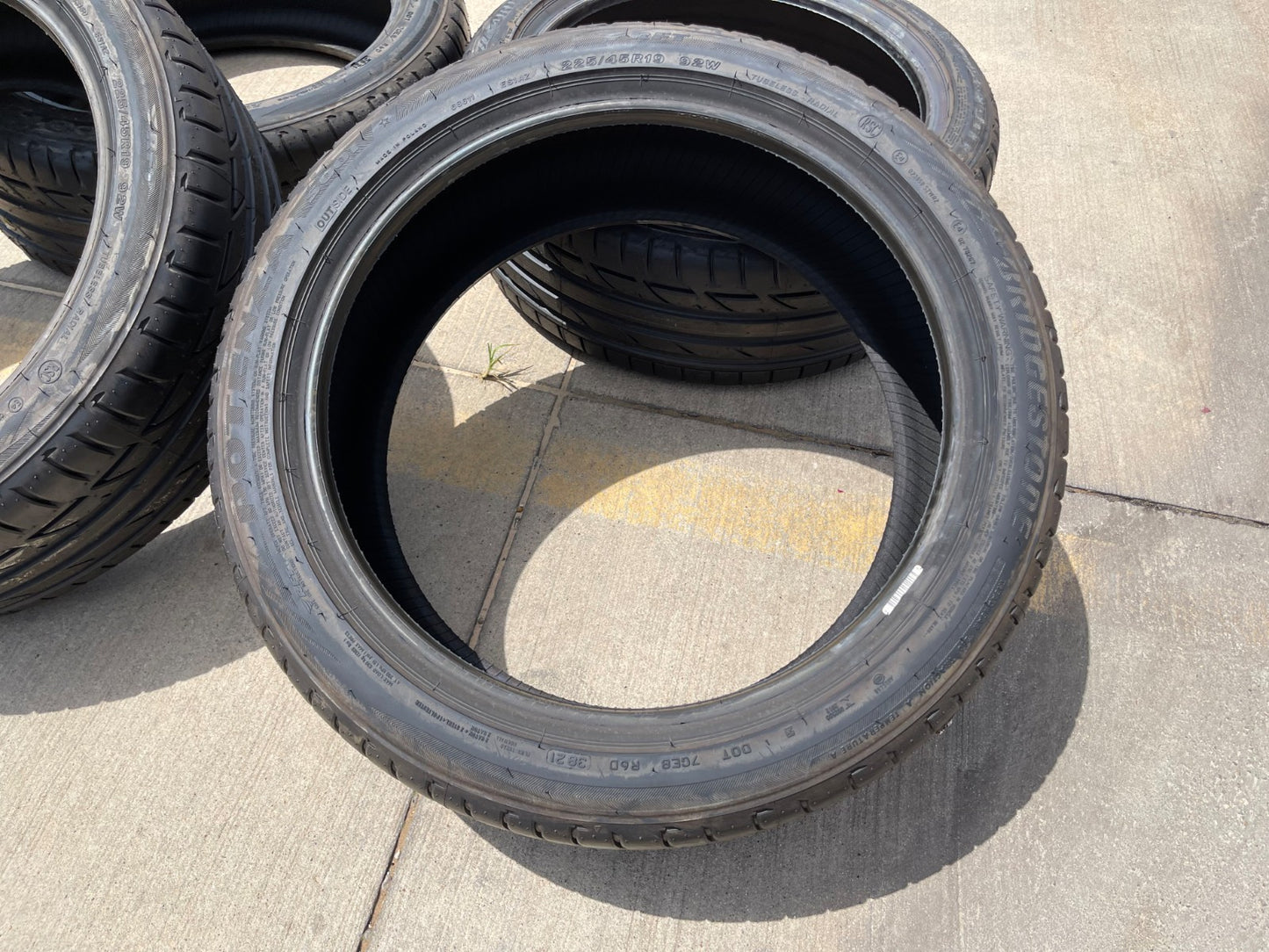 (4) 225/45/19 Bridgestone Potenza S001 RFT tires 225/45R19 92W BRAND NEW!