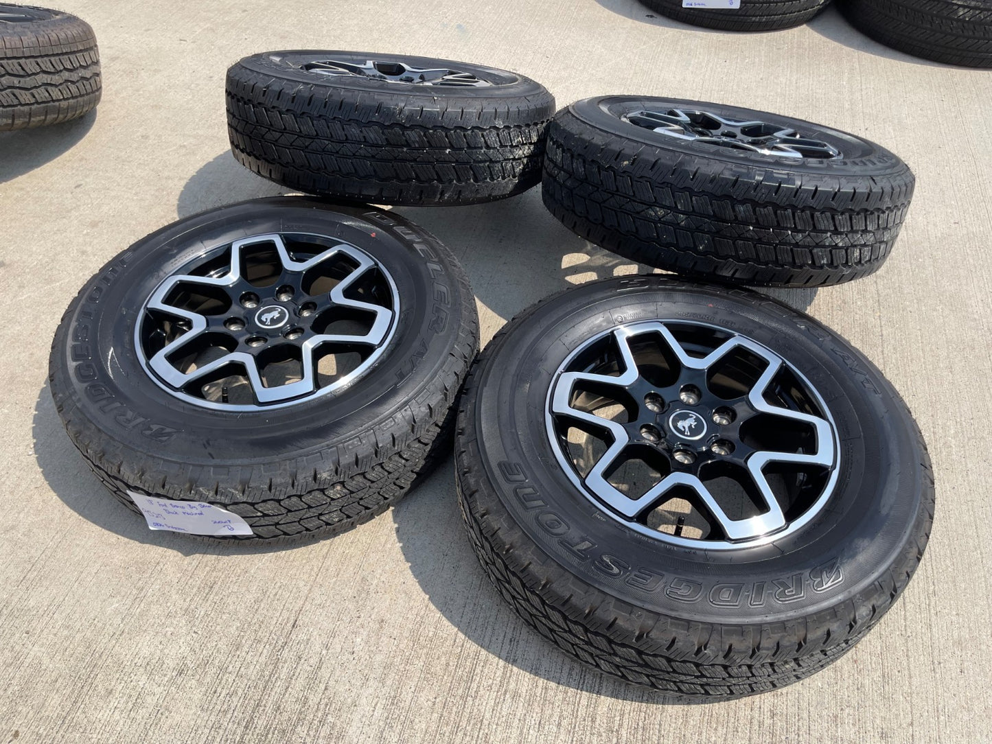 18" Ford Bronco wheels rims black 95213 Ranger SET BRIDGESTONE DUELER A/T NEW