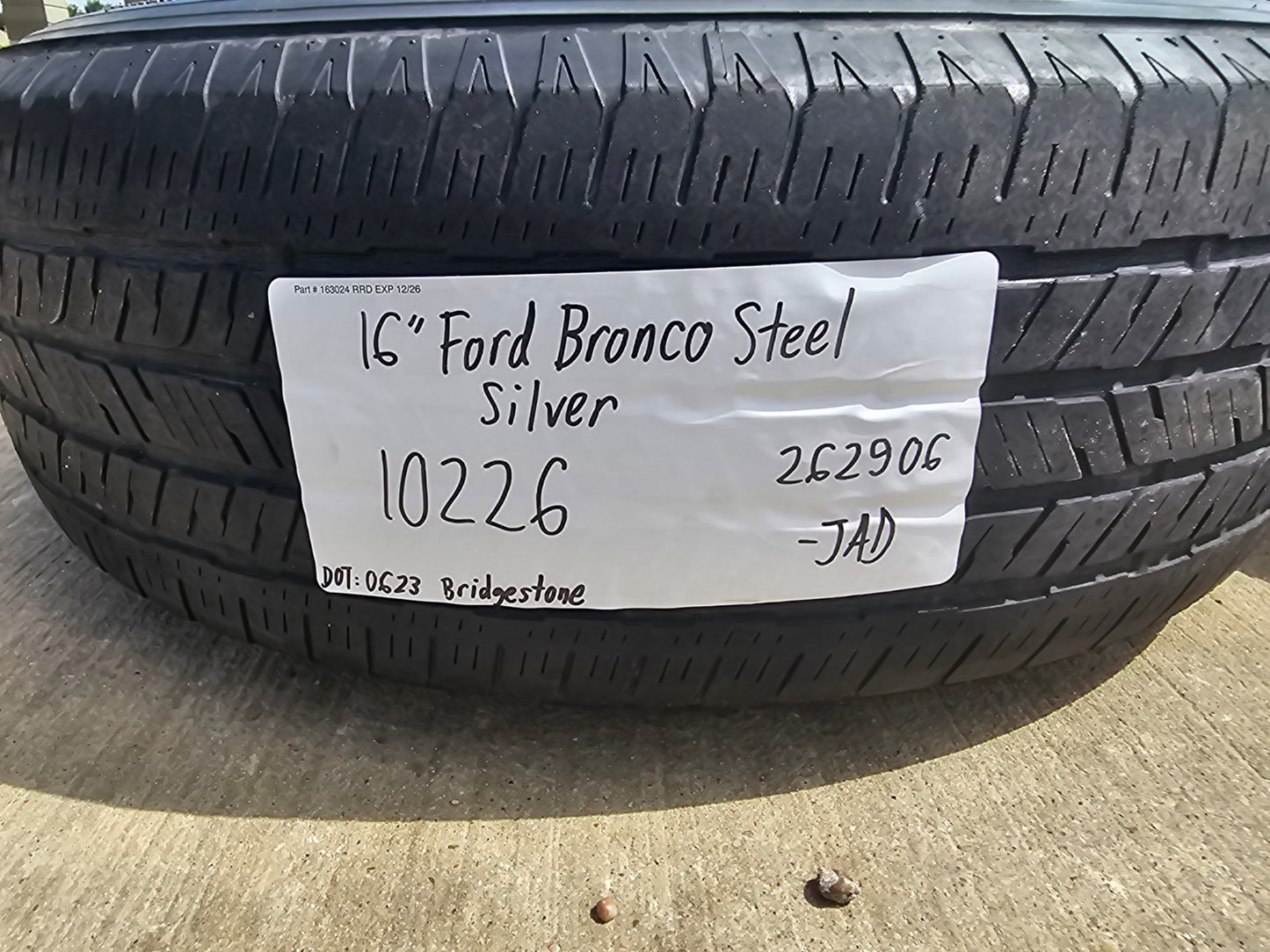 16" Ford Bronco steel wheels rims SET 10226 Ranger 2022 2023 2024 2025 2026
