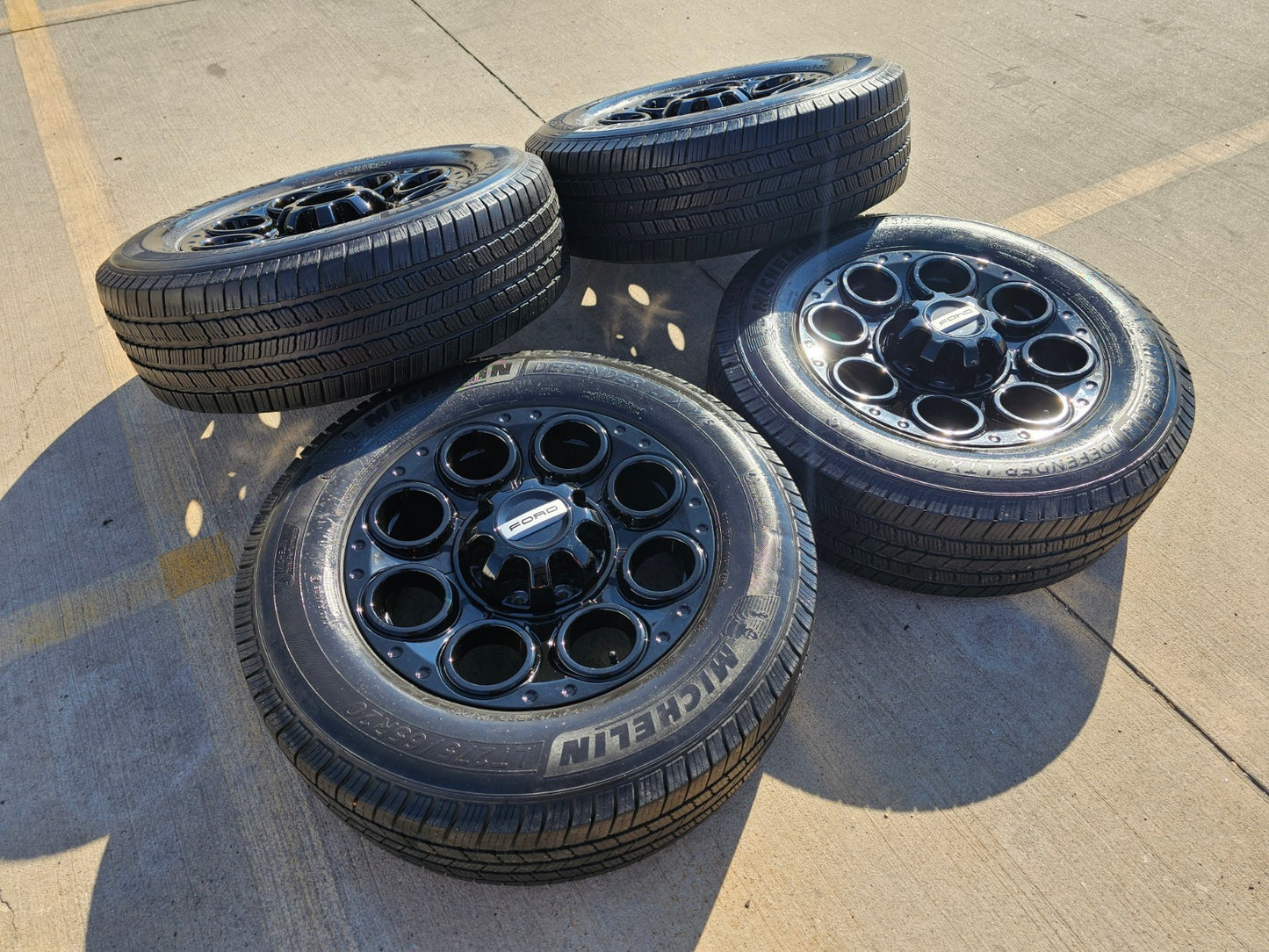 20" Ford F-250 F-350 OEM black TREMOR 10299 10484 wheels rims MICHELIN DEFENDER
