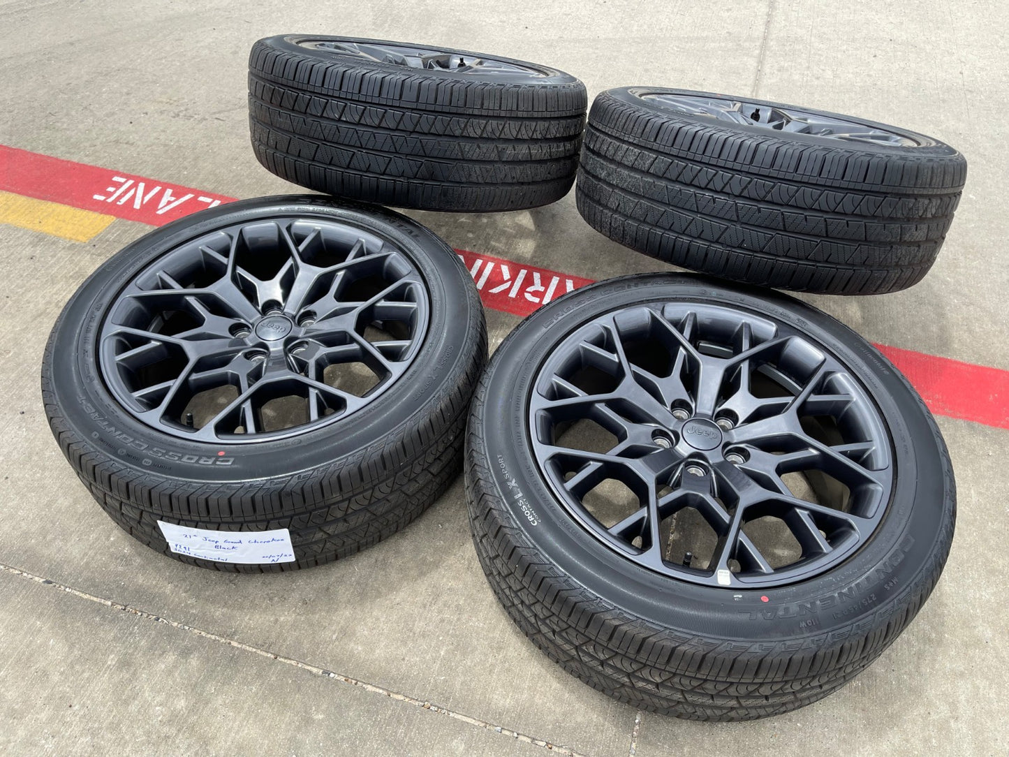 21" Jeep Grand Cherokee L OEM wheels rims 9291 Durango tires SET CONTINENTAL