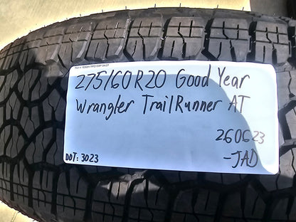 (1) 275/60/20 Goodyear Wrangler Trailrunner A/T tire M+S 115S 275/60r20 NEW