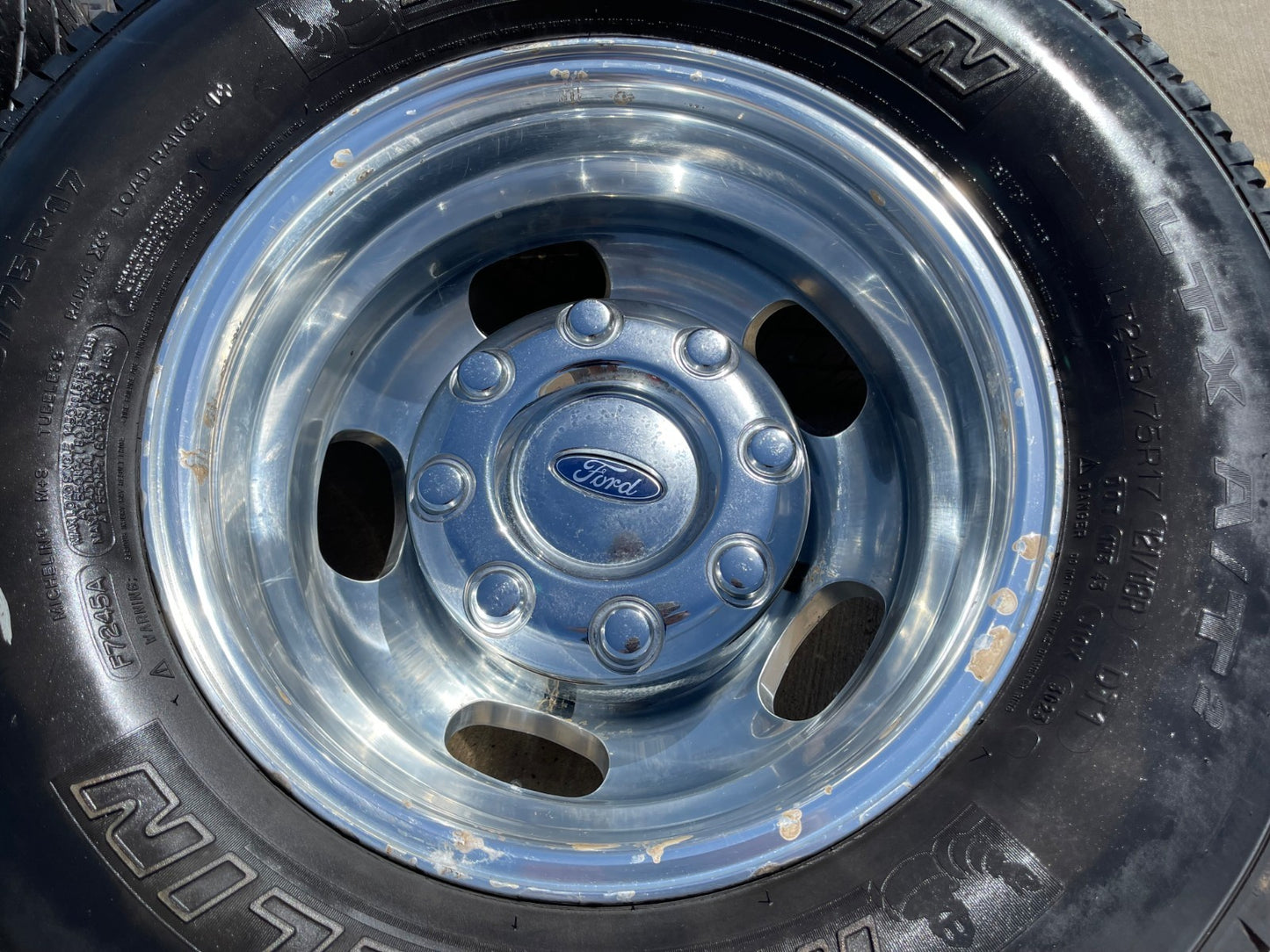 17" Ford F-350 Dually OEM 10477 10478 rims wheels SET tires MICHELIN A/T2