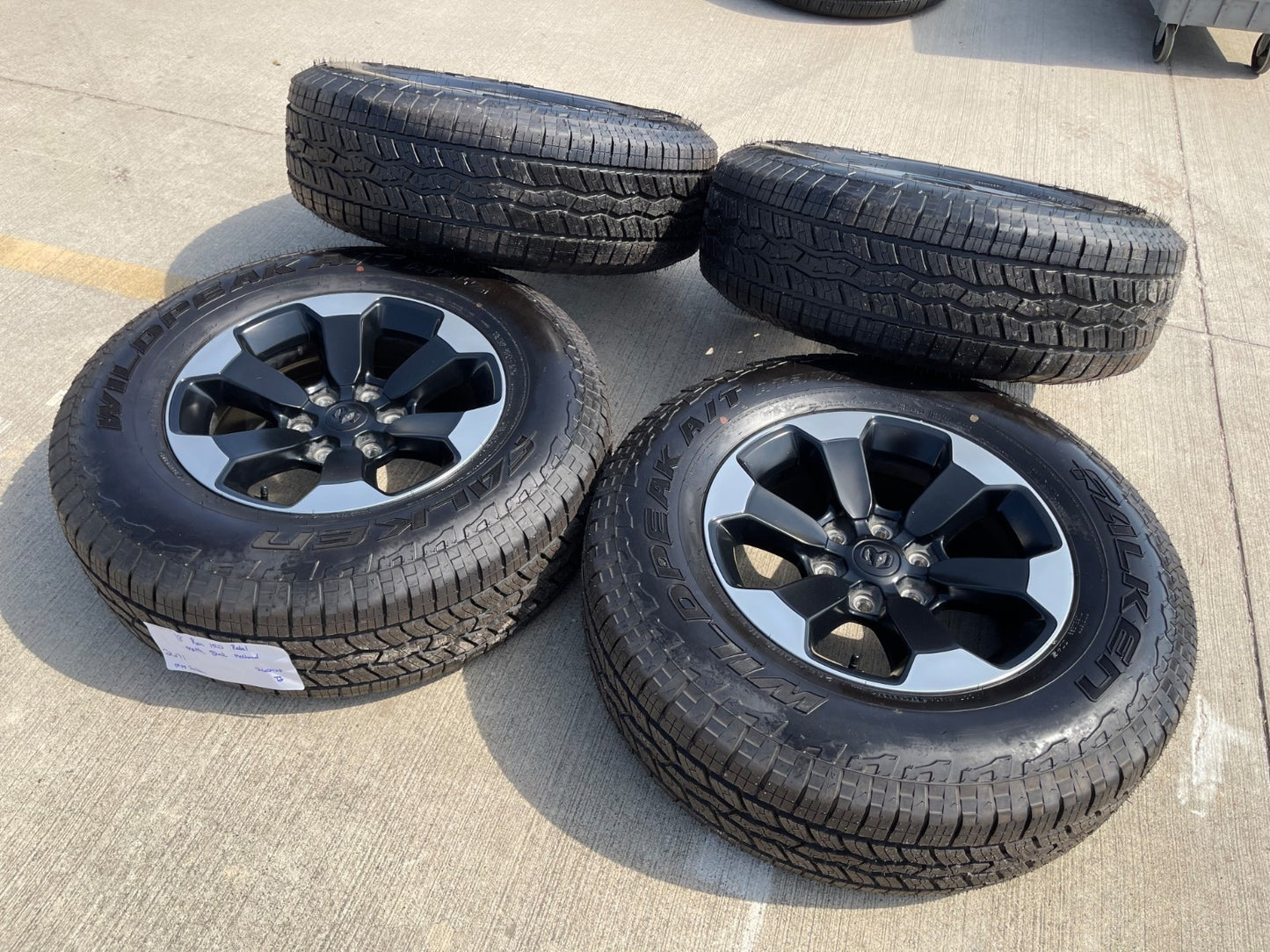 18" Dodge Ram 1500 Rebel Black OEM wheels rims 2671 tires FALKEN A/T3 NEW