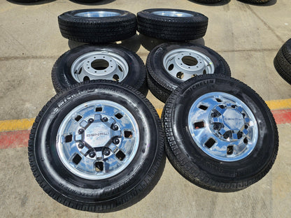 18" GMC Sierra 3500 DENALI Dually rims wheels OEM 14127 14129 8x210 MICHELIN
