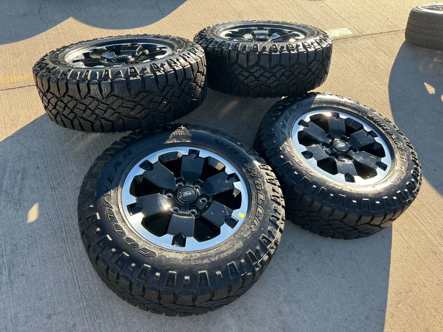 18" Ford Bronco BADLANDS OEM black wheels rims 10282 Ranger GOODYEAR DURATRAC