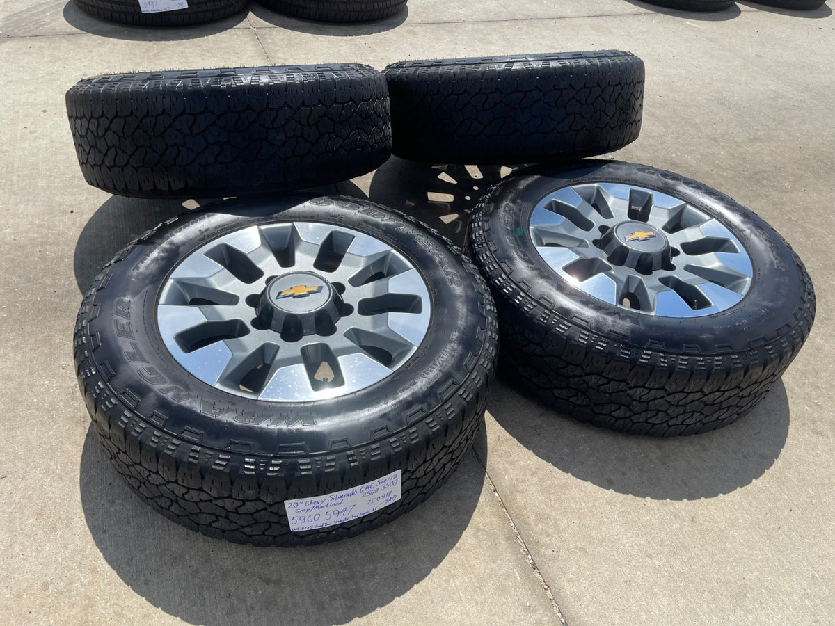20" Chevy Silverado GMC Sierra 2500 3500 OEM 5960 5947 wheels rims SET GOODYEAR