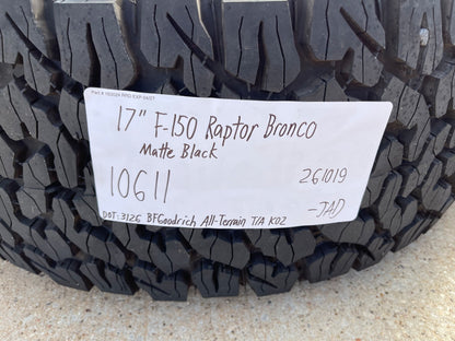 17" Ford F-150 Raptor OEM 10611 rims wheels Bronco 2026 2027 BFG 35" NEW SET