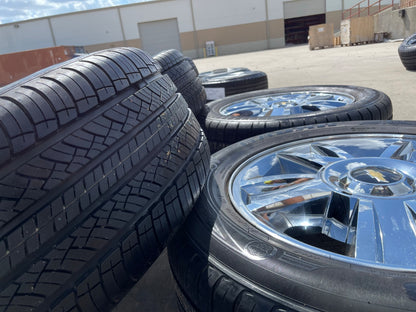 20" Chevy Silverado Tahoe Suburban chrome OEM 5416 wheels rims tires SET