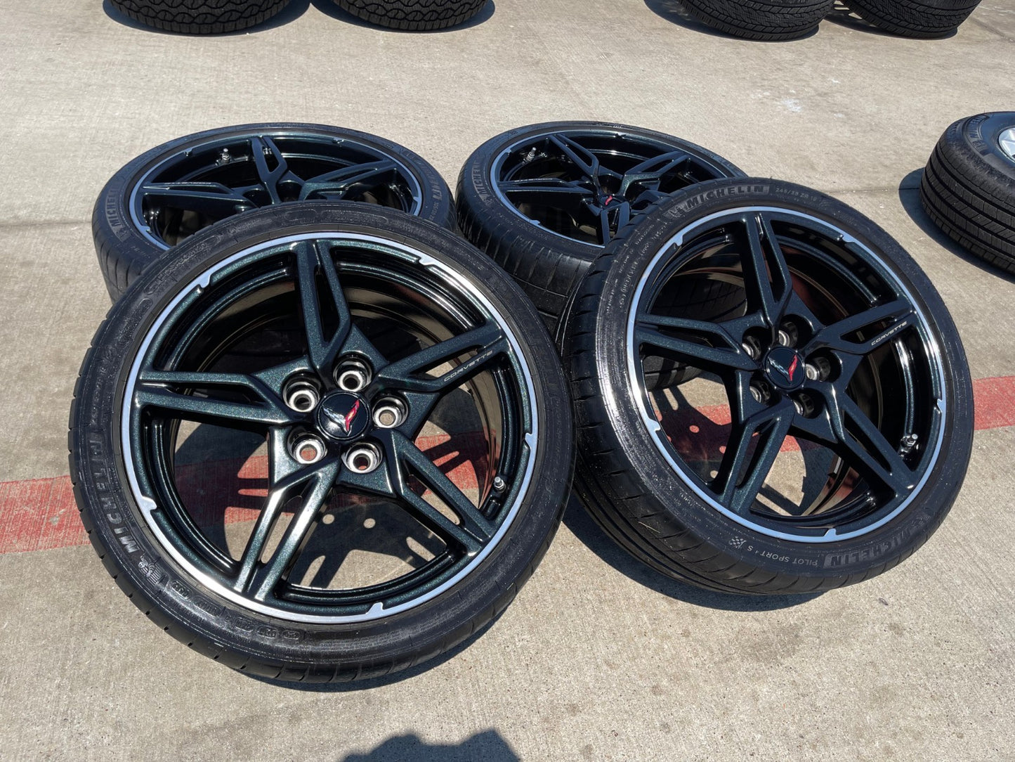 19" + 20" Chevy Corvette C8 OEM 14007 14008 wheels rims 2022 2023 2024 2025