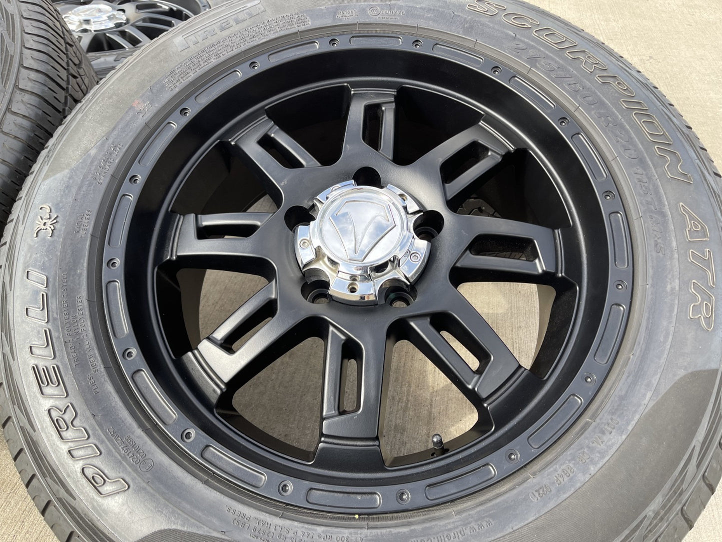 20" Toyota Tundra Sequoia T FORCE TSS TRD OEM black wheels rims 5x150 PIRELLI