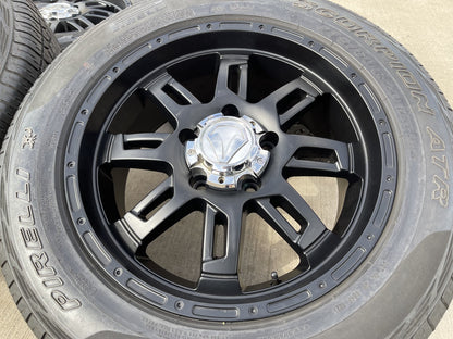 20" Toyota Tundra Sequoia T FORCE TSS TRD OEM black wheels rims 5x150 PIRELLI