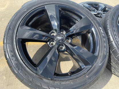 19" Ford Mustang GT OEM 10158 black wheels rims tires SET