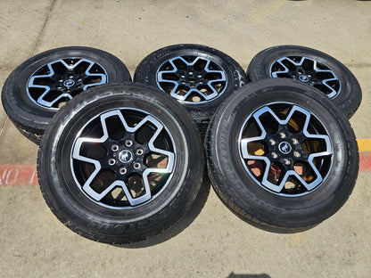 (5) 18" Ford Bronco wheels rims black 95213 Ranger SET BRIDGESTONE DUELER AT