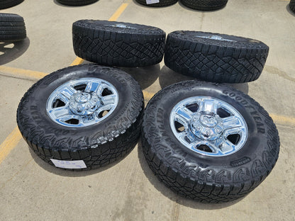 18" Dodge Ram 2500 3500 STEEL chrome OEM 2473 wheels rims GOODYEAR 35"