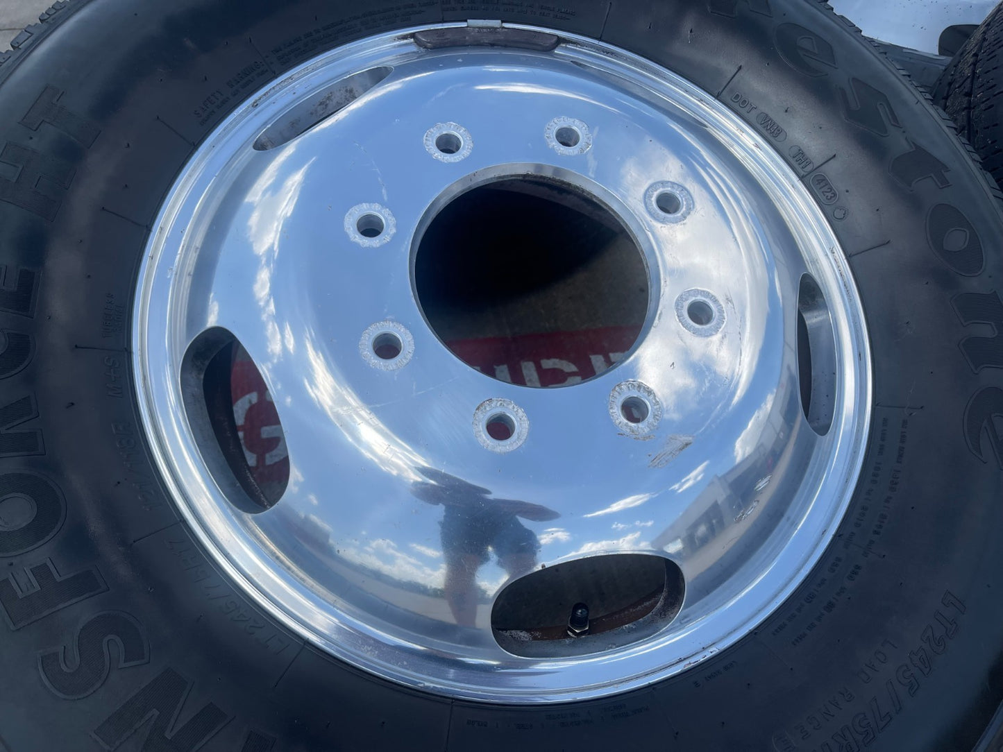 17" Ford F-350 Dually OEM 3618 3619 rims wheels SET tires FIRESTONE
